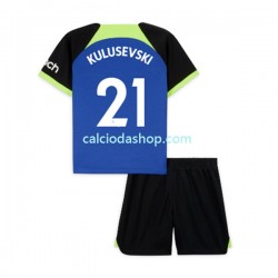 Maglia Tottenham Hotspur Dejan Kulusevski 21 Gara Away Completo Bambino 2-13 Anni 2022-2023 MC