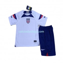 Maglia Stati Uniti Gara Home Completo Bambino 2-13 Anni Mondiali 2022 MC