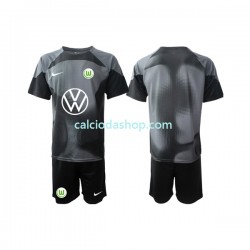 Maglia Portiere VfL Wolfsburg Gara Home Completo Bambino 2-13 Anni 2022-2023 MC