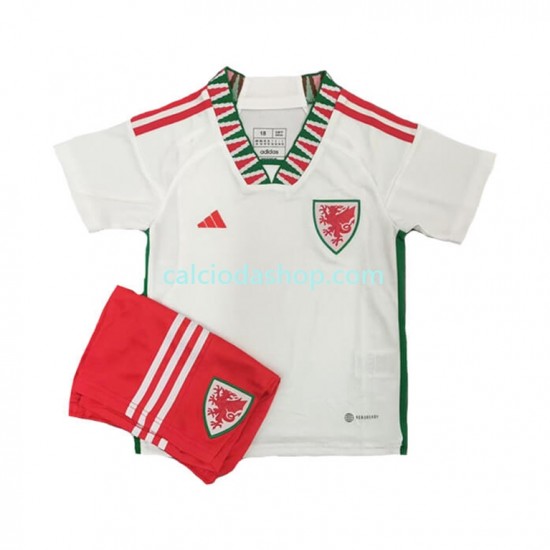 Maglia Galles Gara Away Completo Bambino 2-13 Anni Mondiali 2022 MC