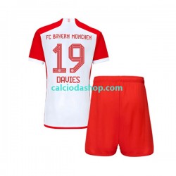 Maglia FC Bayern München Alphonso Davies 19 Gara Home Completo Bambino 2-13 Anni 2023-2024 MC