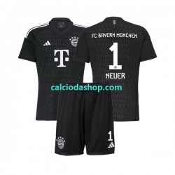 Maglia Portiere FC Bayern München Manuel Neuer 1 Gara Home Completo Bambino 2-13 Anni 2023-2024 MC