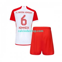 Maglia FC Bayern München Joshua Kimmich 6 Gara Home Completo Bambino 2-13 Anni 2023-2024 MC