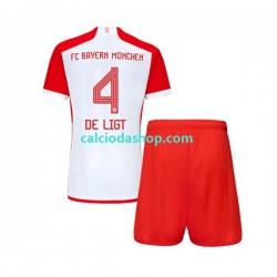 Maglia FC Bayern München Matthijs de Ligt 4 Gara Home Completo Bambino 2-13 Anni 2023-2024 MC