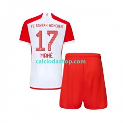 Maglia FC Bayern München Sadio Mane 17 Gara Home Completo Bambino 2-13 Anni 2023-2024 MC