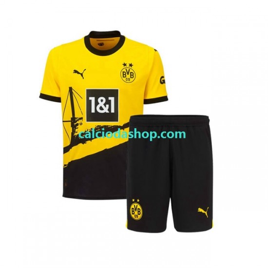 Maglia Borussia Dortmund Gara Home Completo Bambino 2-13 Anni 2023-2024 MC