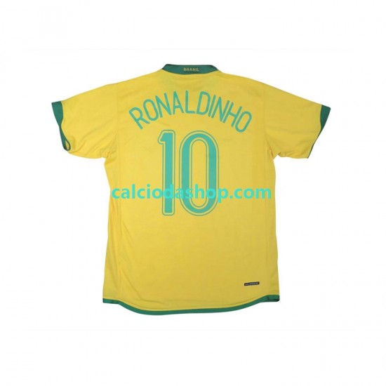 Maglia Brasile RONALDINHO 10 Retro Gara Home Uomo 2006 MC