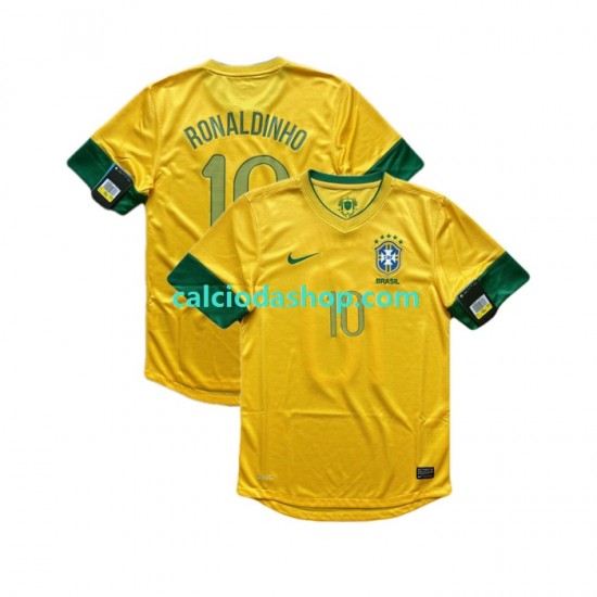 Maglia Brasile RONALDINHO 10 2012 Retro Gara Home Uomo MC