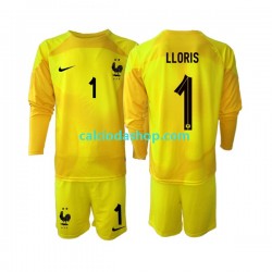 Maglia Portiere Francia Hugo Lloris 1 Gara Terza Completo Bambino 2-13 Anni Mondiali 2022 ML