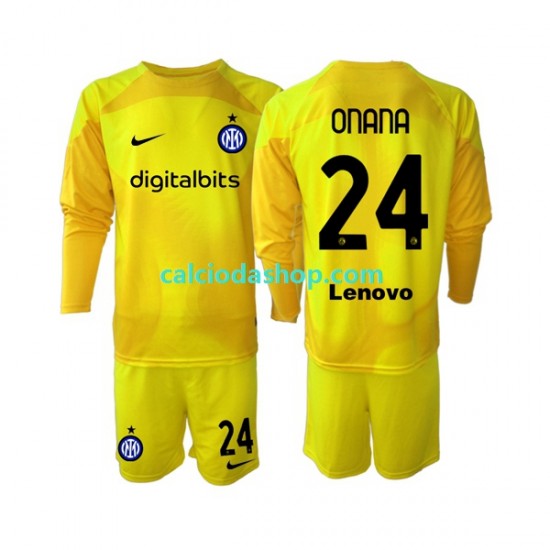 Maglia Portiere Inter Milan Andre Onana 24 Gara Away Completo Bambino 2-13 Anni 2022-2023 ML