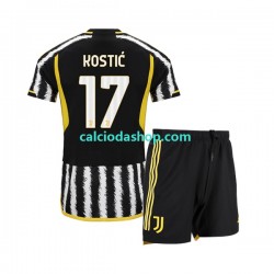 Maglia Juventus Filip Kostic 17 Gara Home Completo Bambino 2-13 Anni 2023-2024 MC