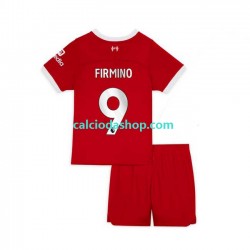 Maglia Liverpool Roberto Firmino 9 Gara Home Completo Bambino 2-13 Anni 2023-2024 MC