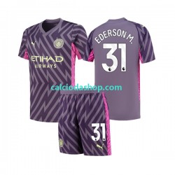 Maglia Portiere Manchester City Ederson Moraes 31 Gara Away Completo Bambino 2-13 Anni 2023-2024 MC