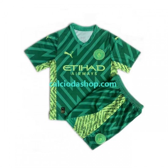 Maglia Portiere Manchester City Gara Home Completo Bambino 2-13 Anni 2023-2024 MC