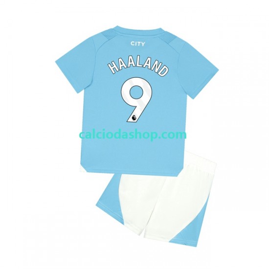 Maglia Manchester City Haaland 9 Gara Home Completo Bambino 2-13 Anni 2023-2024 MC