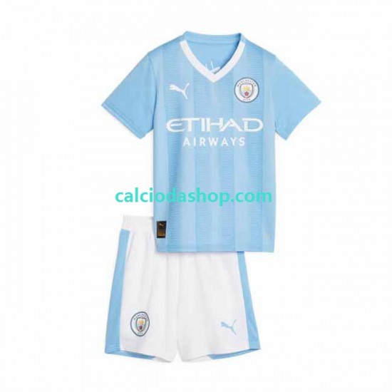 Maglia Manchester City Gara Home Completo Bambino 2-13 Anni 2023-2024 MC