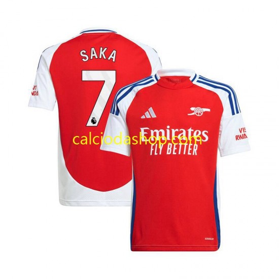 Maglia Arsenal Bukayo Saka 7 Gara Home Uomo 2024-2025 MC