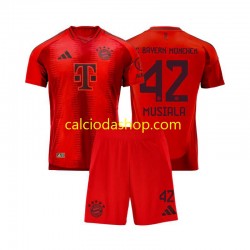 Maglia FC Bayern München Jamal Musiala 42 Gara Home Completo Bambino 2-13 Anni 2024-2025 MC