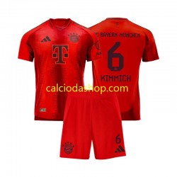 Maglia FC Bayern München Joshua Kimmich 6 Gara Home Completo Bambino 2-13 Anni 2024-2025 MC