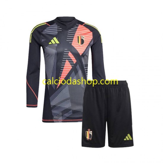 Maglia Portiere Belgio Gara Home Completo Bambino 2-13 Anni Euro 2024 ML