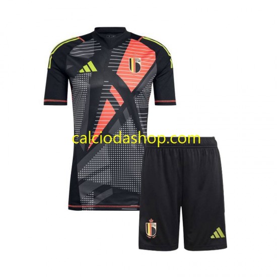 Maglia Portiere Belgio Gara Home Completo Bambino 2-13 Anni Euro 2024 MC