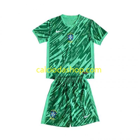 Maglia Portiere Brasile Gara Terza Completo Bambino 2-13 Anni 2024 MC