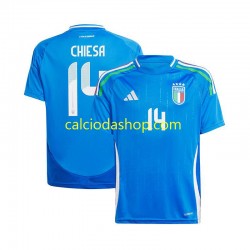 Maglia Italia Chiesa 14 Gara Home Uomo Euro 2024 MC