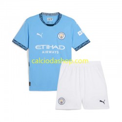 Maglia Manchester City Gara Home Completo Bambino 2-13 Anni 2024-2025 MC