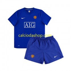 Maglia Manchester United Retro Gara Away Completo Bambino 2-13 Anni 2008 MC