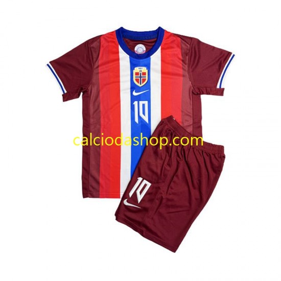 Maglia Norvegia Martin Odegaard 8 Gara Home Completo Bambino 2-13 Anni 2024 MC